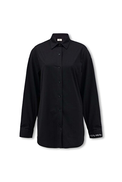 Matchy Matchy Kadın Black Hafif Dokulu Gömlek