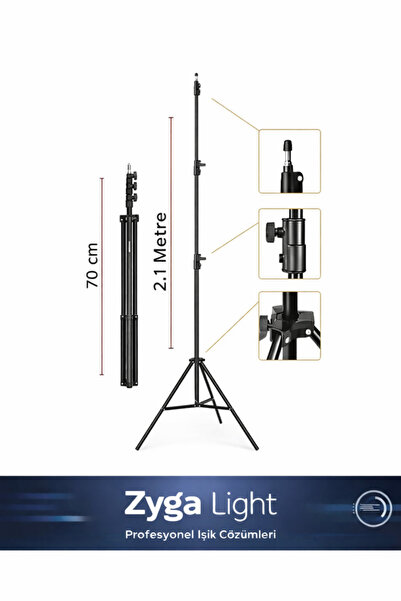 Zyga Tripod Işık Ayağı Projeksiyon Sunset Ring Halka Youtuber Tiktok 2.1 Metre
