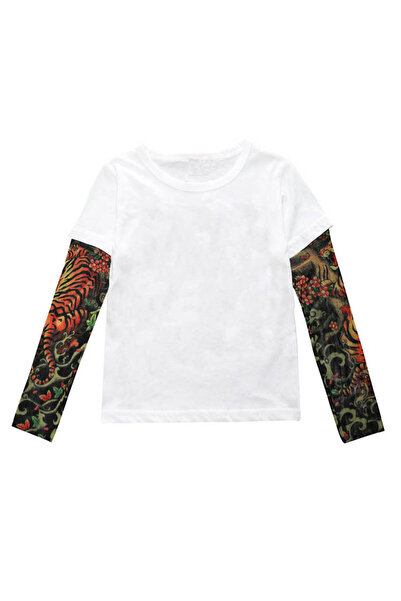 drool Tricou copii alb cu tatuaj (Marime: 110, Model: Model B)