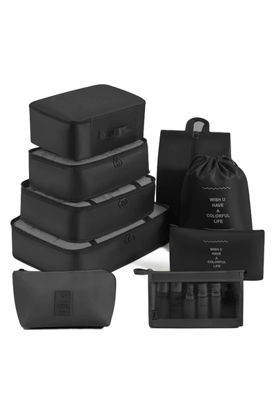 Choice3 9PCS Black 7/8/9-Piece Set Travel Storage Bags, Digital Toiletries Sh...