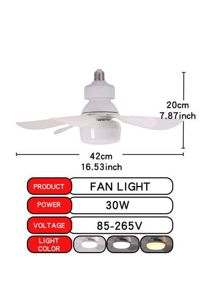 choice2 85-265V FSD-420-F-30W LED Ceiling Fan with Light and Remote Control 3...