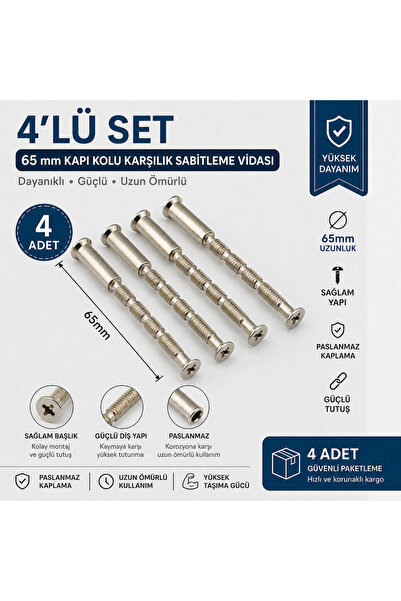 ASPAR Kapı Kolu Karşılık & Sabitleme Vidası(4 Adet)