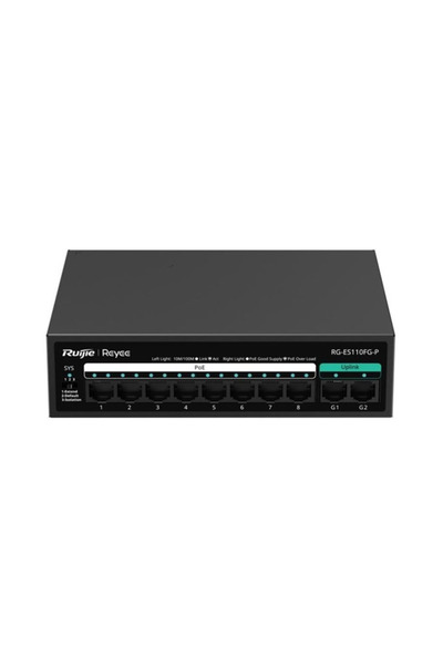 RUIJIE Reyee Rg-Es110Fg-P 10 Port, 8 Port Megabit Poe, 110W, 2 Port Gigabit U...