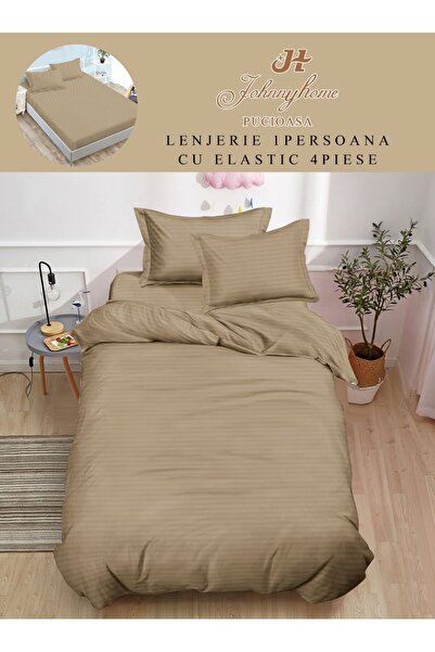 naniland.ro Lenjerie de Pat Damasc 1 Persoană 4 Piese Cu Elastic 140x200 cm