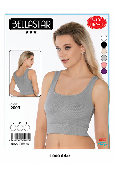 Zer Giyim Kadın Gri Dalgıç Fitilli Crop
