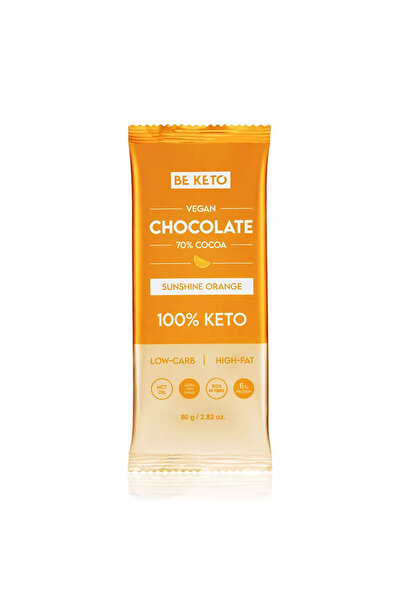 NO BRAND Beketo Vegană Keto Ciocolată cu Ulei MCT 80G - Portocală Soarească
