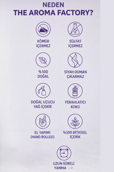 The Aroma Factory Üst Kalite Limon Tütsü Çubuğu 60 Adet 20 cm Premium Aromaterapi Serisi