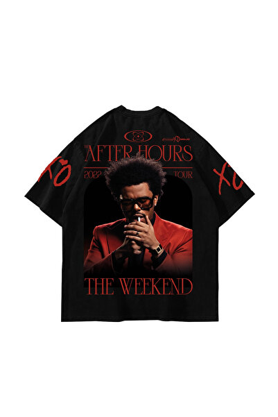 Sekizbiraltı The Weeknd after Hours Black Oversize T-Shirt
