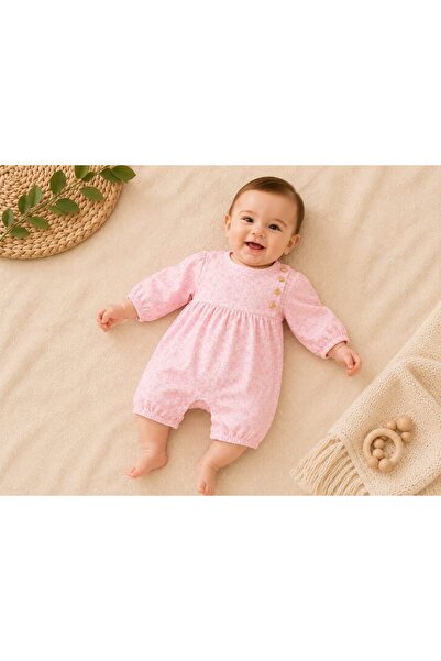 Gubi Kids MÜSLİN GÜL BASKILI KIZ BEBEK TULUM