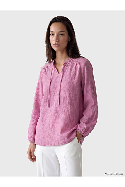 LC Waikiki بلوزة LCW EVERYDAY ذات ياقة مربوطة وملمس مميز
