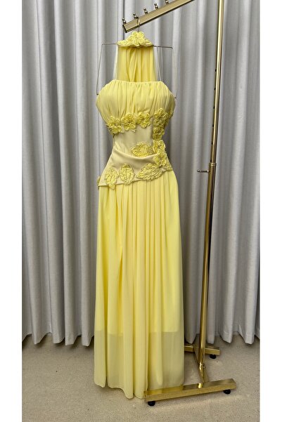 shahad fashion Royal Lemon Flower Style Evening Gown, Summer Softness with a ...