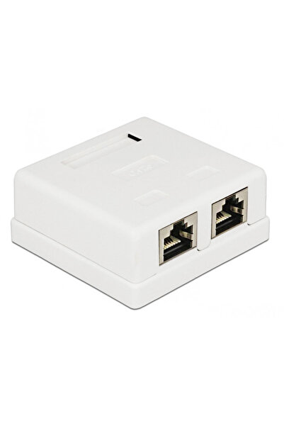 POWERTECH επιτοίχια πρίζα δικτύου CAB-N130, 2 θυρών, Cat.6 UTP, λευκή