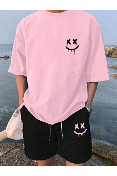 ZEMLİYA Sara Unisex Oversize Shorts Set Short Sleeve T-Shirt Comfortable Fit ...