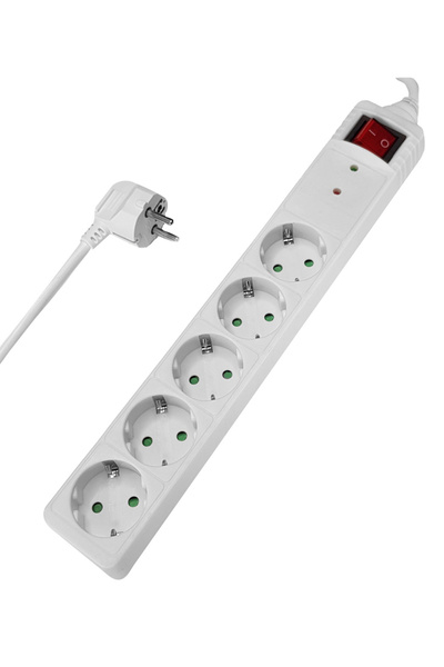 POWERTECH πολύπριζο ασφαλείας PT-882, 5x schuko, 16A, 3m, λευκό