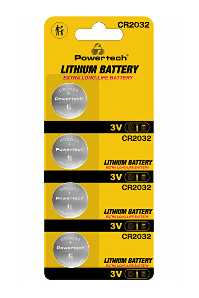 POWERTECH μπαταρίες λιθίου PT-1210, CR2032, 3V, 4τμχ