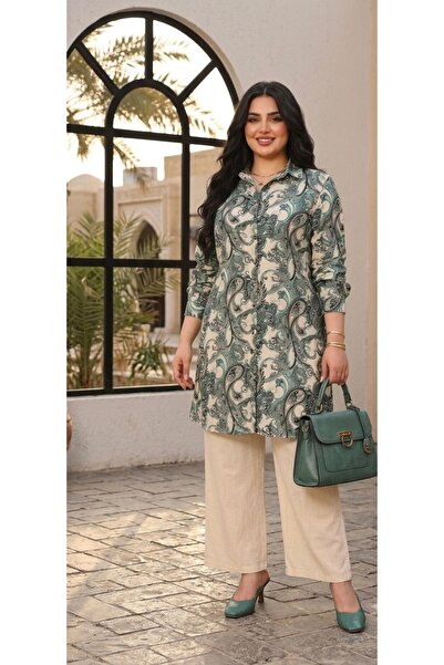 Polologin Butik Ethnic Patterned Long Shirt Tunic