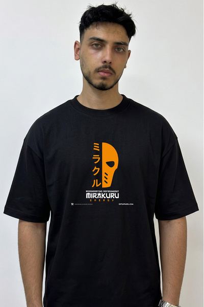 Anetos Deathstroke Mirakuru Design Printed Oversize Black T-Shirt
