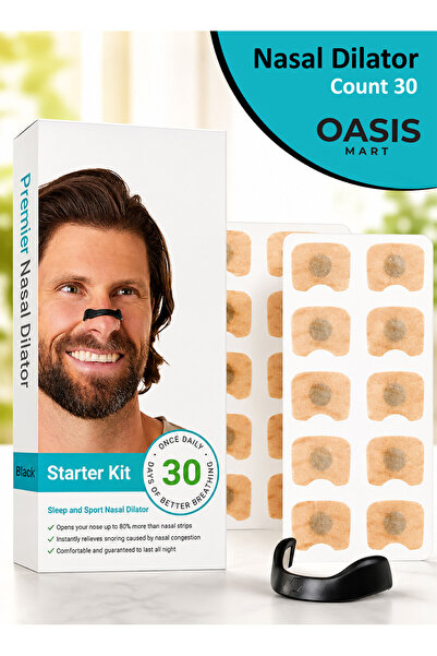 OASIS MART Anti-Snoring Nasal Strips Kit – 30 Breathable Nose Strips + 4 Magn...
