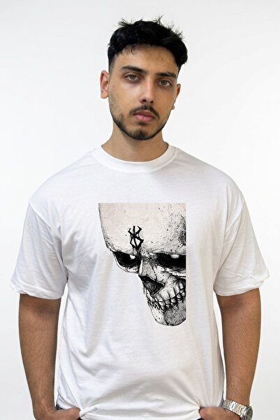 Anetos Berserk Brand_3 Σχέδιο με στάμπα Oversize Λευκό T-Shirt