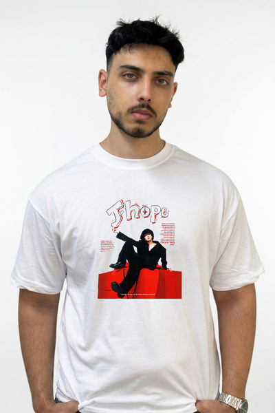 Anetos J Hope_1 Design Printed Oversize White T-Shirt