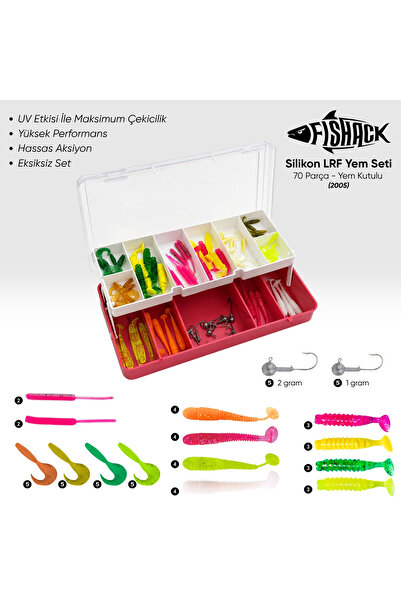 Fishack Silikon LRF Yem Seti - 70 Parça - Yem Kutulu - (2005)