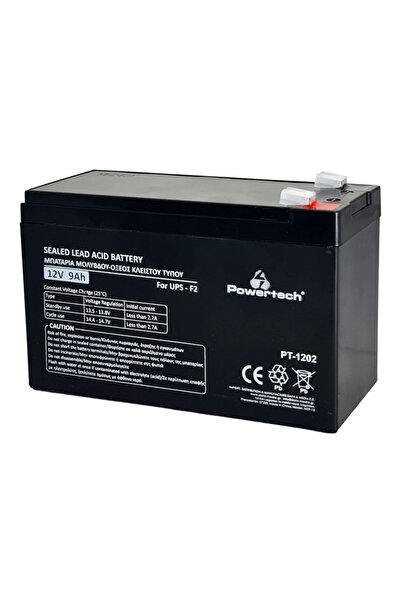 POWERTECH μπαταρία μολύβδου PT-1202 για UPS, 12V 9Ah, F2