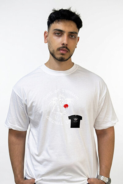 Anetos Ryuk Death Note_5 Design Printed Oversize White T-Shirt