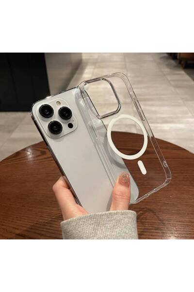OLEA AKSESUAR iPhone 12 Pro Max Uyumlu Şeffaf Kılıf Mika Magsafeli İnce Sarar...