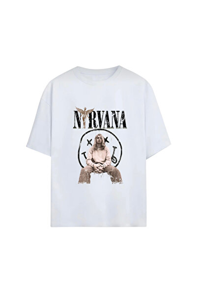 Grafftee Clothing Nirvana Unisex Pamuklu Tişört | Özel Nirvana Tasarımlı Yüks...