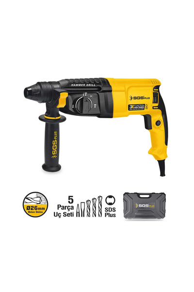 SGS - 800W Kırıcı Delici Matkap 26mm | Profesyonel Beton Delme & Kırma