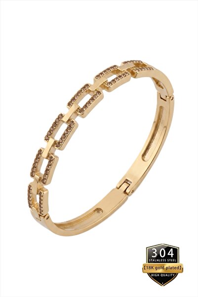 takantakana Vip, Non-Tarnishable, Belt Clamp Bracelet, Stoned Design, in Wood...