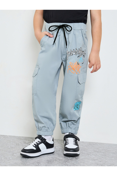 Styli Boys Graffiti Print Cargo Joggers