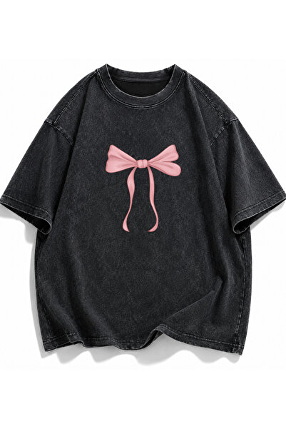 Pink Sky Μπλουζάκι Unisex Oversize με εφέ ξεβαμμένου υφάσματος, Vintage Stree...