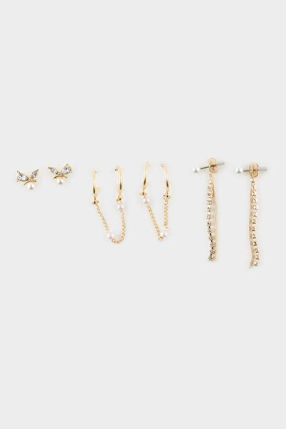 DeFacto Women's 3-Piece Earrings H1758Axns