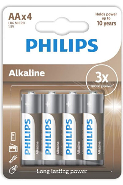 Philips Συσκευασία 4 τεμαχίων Αλκαλικές Μπαταρίες AA Μεγάλης Διάρκειας 1.5V Κ...
