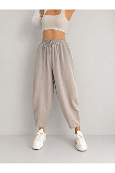 My Blog Gray Linen Textured Shalwar Trousers - 3137