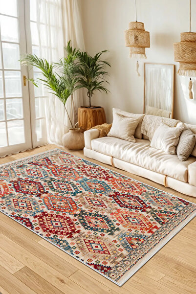 df home Salon Halısı Mutfak halısı Yolluk Geometrik İskandinav Eskitmeli Diji...