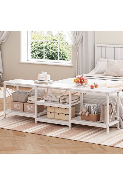 DASEN 180cm Long TV Stand, Industrial Console Table with 3-Tier Open Storage ...