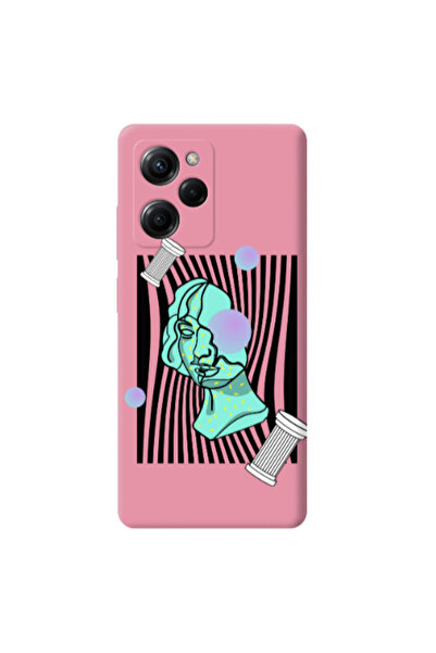 Other Xiaomi Poco X5 Pro Columns Pink Colored Silicone TPU Θήκη