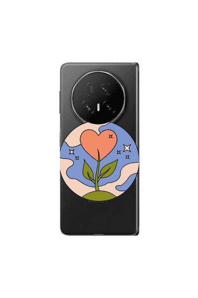 Other Honor Magic V5 Hearted Flower Transparent Silicone TPU Θήκη