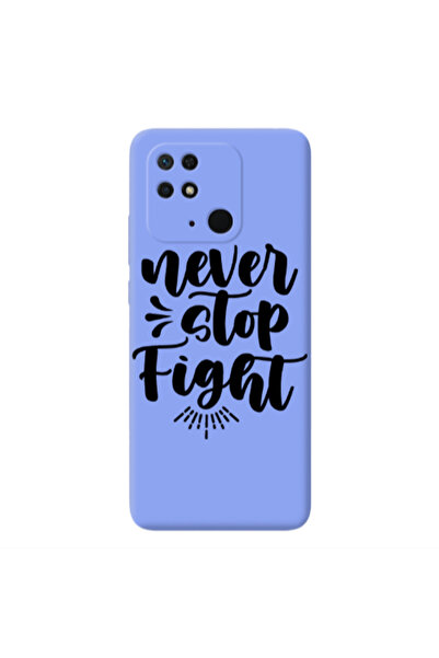Other Xiaomi Redmi 10C Never stop fight Light Purple Colored Silicone TPU Θήκη
