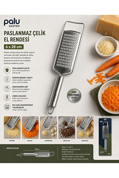 PALU GASTRO Stainless Steel Hand Grater 6 X 28 cm - Professional Kitchen and ...