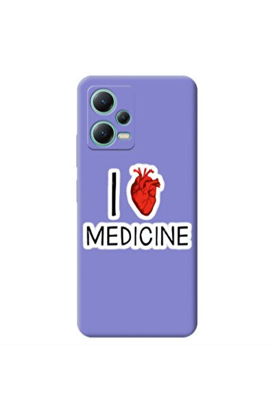 Other Xiaomi Redmi Note 12 Pro 5G I Love Medicin Purple Colored Silicone TPU ...