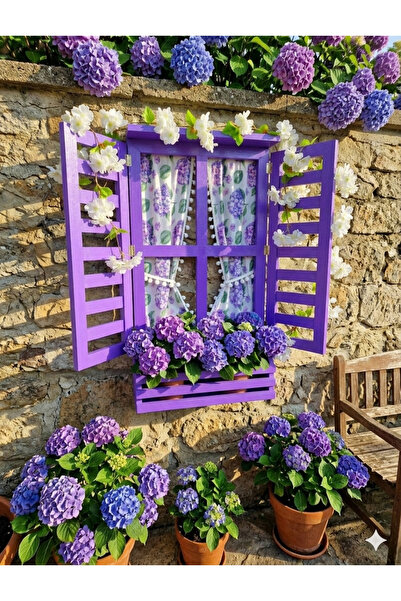 buraxe El yapımı, ahşap panjurlu/perdeli pencere,100×93 cm,bahçe balkon dekor...