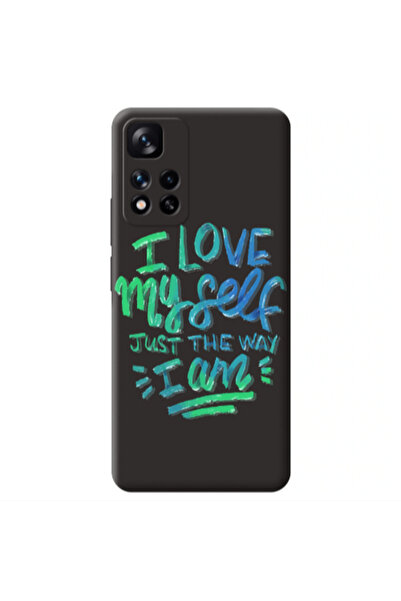 Other Xiaomi Redmi Note 11 Pro 5G I Love My self Black Colored Silicone TPU Θήκη