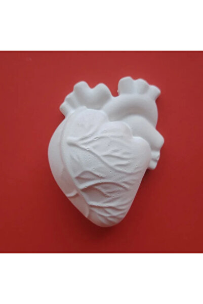 CREATIVITATEPLUS Set 2xFigurina din ipsos Inima 3D, 7x5cm