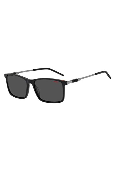 HUGO UV Protected Sunglasses Matte Black Frame Grey Mirror Lens 56mm - HG-109...