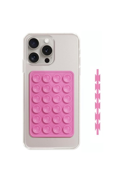 lemontti Suport Silicon Duo cu ventuze pentru telefon Fuchsia