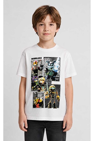 kidsense Boy's Roblox Printed Summer T-Shirt