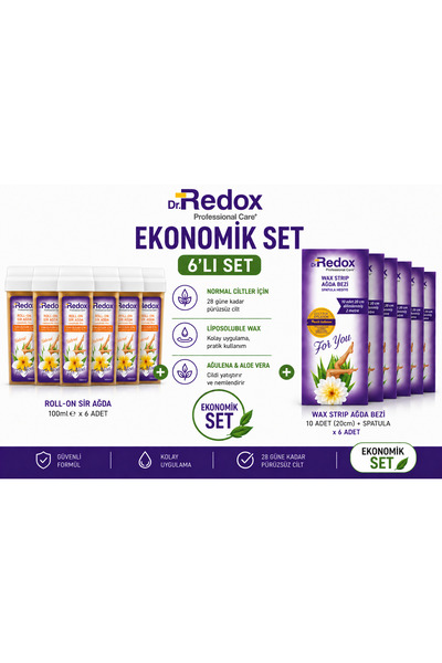 DR REDOX Dr. Redox Professional Care Roll-On Sir Ağda Natural 6'lı Ekonomik S...